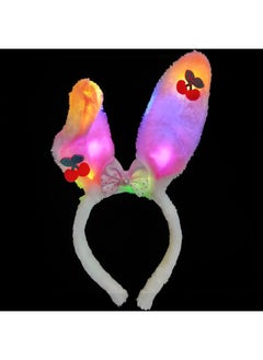 Generic Korean Style Glitter Rabbit Ears Headband Embroidery LED Stall Hair Accessories Amusement Park Glowing Shiny Toy Headdress-Colour:Yin Tao Rabbit Ears -Specification:One Size Fits All  - Image 1