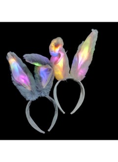 Generic Korean Style Glitter Rabbit Ears Headband Embroidery LED Stall Hair Accessories Amusement Park Glowing Shiny Toy Headdress-Colour:Yin Tao Rabbit Ears -Specification:One Size Fits All  - Image 4