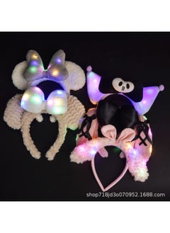 Generic Korean Style Glitter Rabbit Ears Headband Embroidery LED Stall Hair Accessories Amusement Park Glowing Shiny Toy Headdress-Colour:Yin Tao Rabbit Ears -Specification:One Size Fits All  - Image 5
