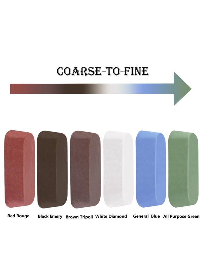 Tworider 6 Pieces Metal Polishing Compound for Polishing Wheel, Polishing Wheel Compound, Grit Corresponds to Coarse To Fine Color for Stainless Steel, Jewelry, A Polishing Compound - Image 4