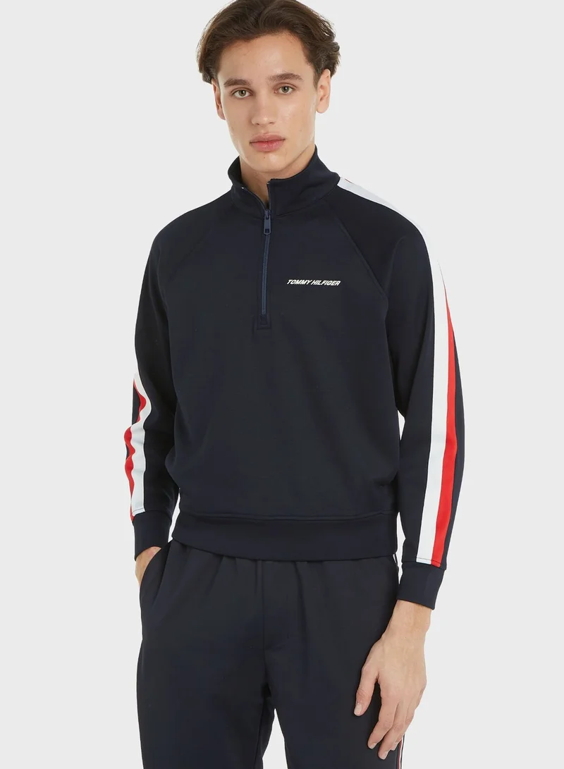 Tommy Hilfiger Sport Global Stripe Tape 1/2 Zip Hoodie