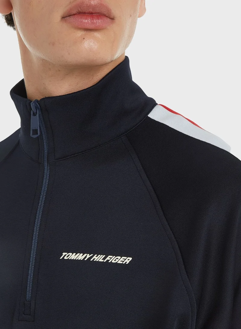 Tommy Hilfiger Sport Global Stripe Tape 1/2 Zip Hoodie