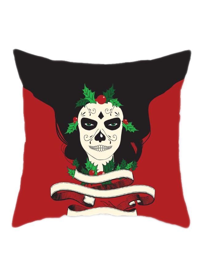 NIBEMINENT Ghost Doll Printed Cushion Cover Red/Black/White 45x45cm