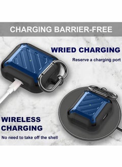 Y&D Compatible with AirPods 3rd Generation Case Cover 2021, Shock-Absorbing Design and Full-Body Rugged Protective Keychain,Front LED Visible-Blue  - Image 4