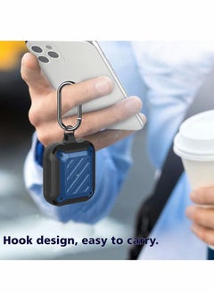 Y&D Compatible with AirPods 3rd Generation Case Cover 2021, Shock-Absorbing Design and Full-Body Rugged Protective Keychain,Front LED Visible-Blue  - Image 3