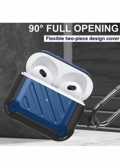 Y&D Compatible with AirPods 3rd Generation Case Cover 2021, Shock-Absorbing Design and Full-Body Rugged Protective Keychain,Front LED Visible-Blue  - Image 5