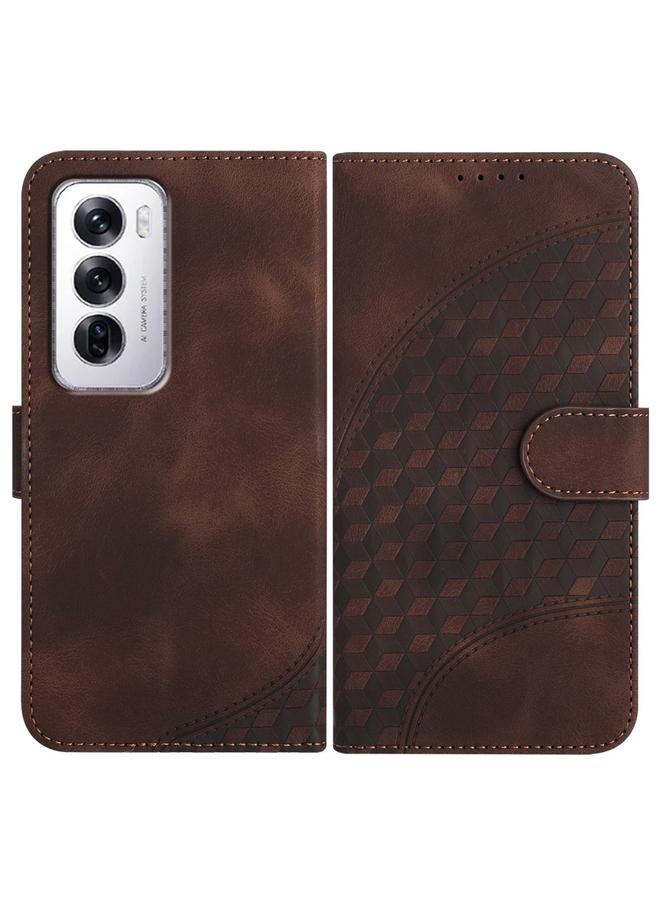 erorex Case For OPPO Reno12 Global Elephant Head Embossed Phone Leather Case with Lanyard - Image 1