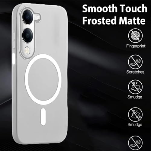 SHINESTAR Back Cover for iQOO Z10 Lite 5G / Vivo T4 Lite 5G| Frosted Semi-Transparent Slim Case | Only Compatible with Wireless Magnetic Accessories | Hard Back, Matte Finish – White - Image 4