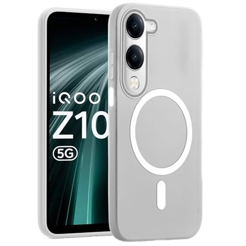 SHINESTAR Back Cover for iQOO Z10 Lite 5G / Vivo T4 Lite 5G| Frosted Semi-Transparent Slim Case | Only Compatible with Wireless Magnetic Accessories | Hard Back, Matte Finish – White - Image 1