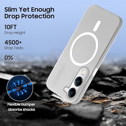 SHINESTAR Back Cover for iQOO Z10 Lite 5G / Vivo T4 Lite 5G| Frosted Semi-Transparent Slim Case | Only Compatible with Wireless Magnetic Accessories | Hard Back, Matte Finish – White - Image 3