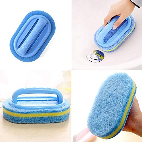 KOKSI Cleaning Brush for Bathroom Kitchen Bathtub Toilet Cleaner All Purpose Shower Sponge Scrubbing Brush with Ergonomic Handle - Image 3