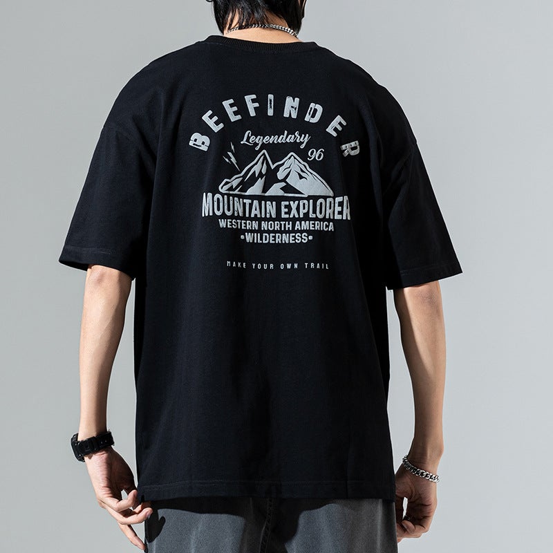 Short-Sleeved T-Shirt Men'S Half-Sleeved Summer Loose Large Size Men'S T-Shirt Men'S Pure Cotton Fatty Plus Size Men'S Summer - Image 3