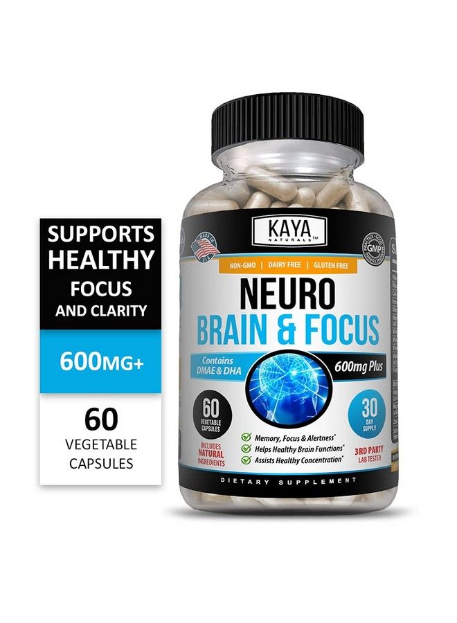 Neuro Brain & Focus Supplement Nootropic Energy Capsule Nootropic Brain Support Supplement For Memory Focus & Concentration & Learning Accuracy Cognitive Function 60 Count