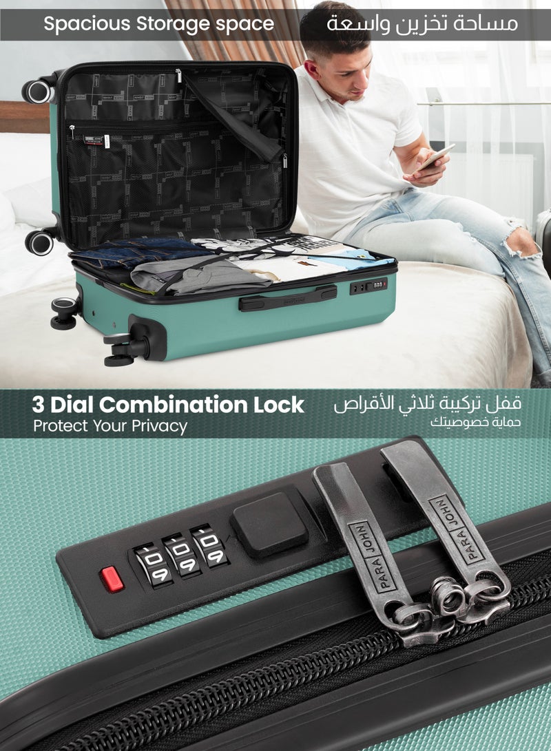 PARAJOHN حقيبة سفر بحجم كابينة 20 بوصة من نكسوس - حقيبة ترولي خفيفة الوزن 10 كجم من ABS مع 4 عجلات دوارة وقفل TSA، أخضر غابة - Image 5