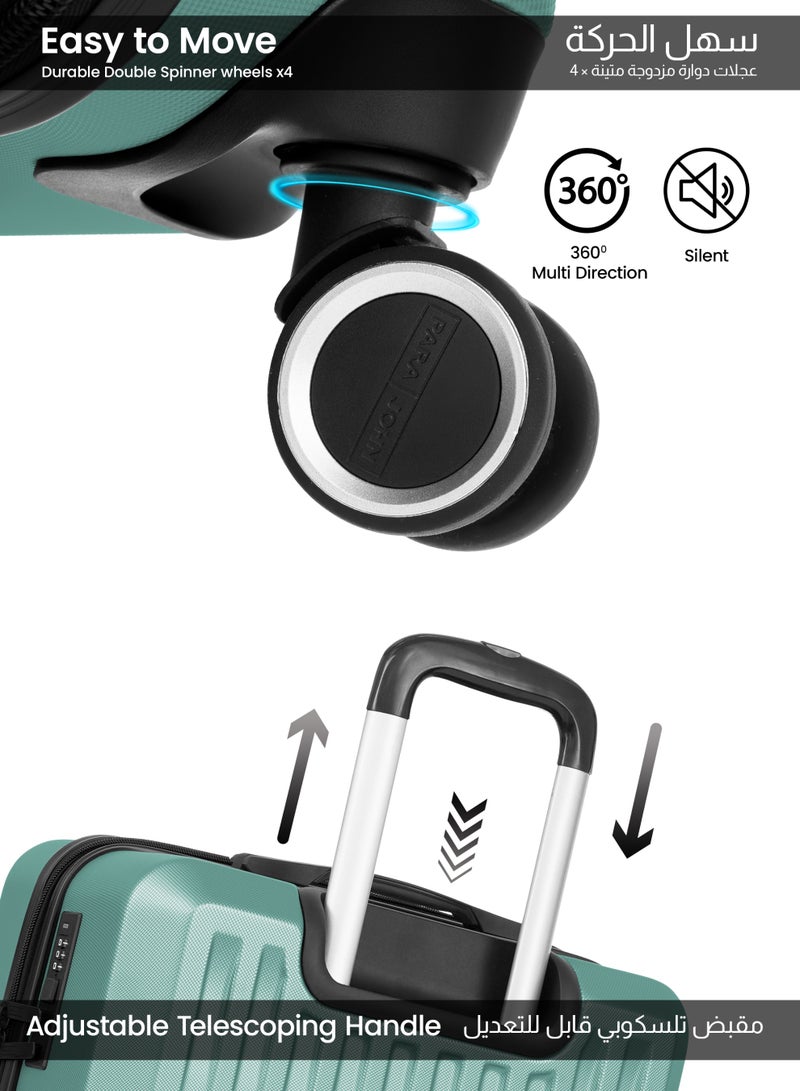 PARAJOHN حقيبة سفر بحجم كابينة 20 بوصة من نكسوس - حقيبة ترولي خفيفة الوزن 10 كجم من ABS مع 4 عجلات دوارة وقفل TSA، أخضر غابة - Image 4