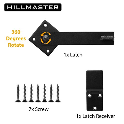 HILLMASTER Sturdy 6" Farm Flip Fence Gate Latch, Barn Door Lock Flip Latch Hardware, Rustic Gate Lock for Cabinet, Shed, Sliding Doors, Matte Black - Image 3