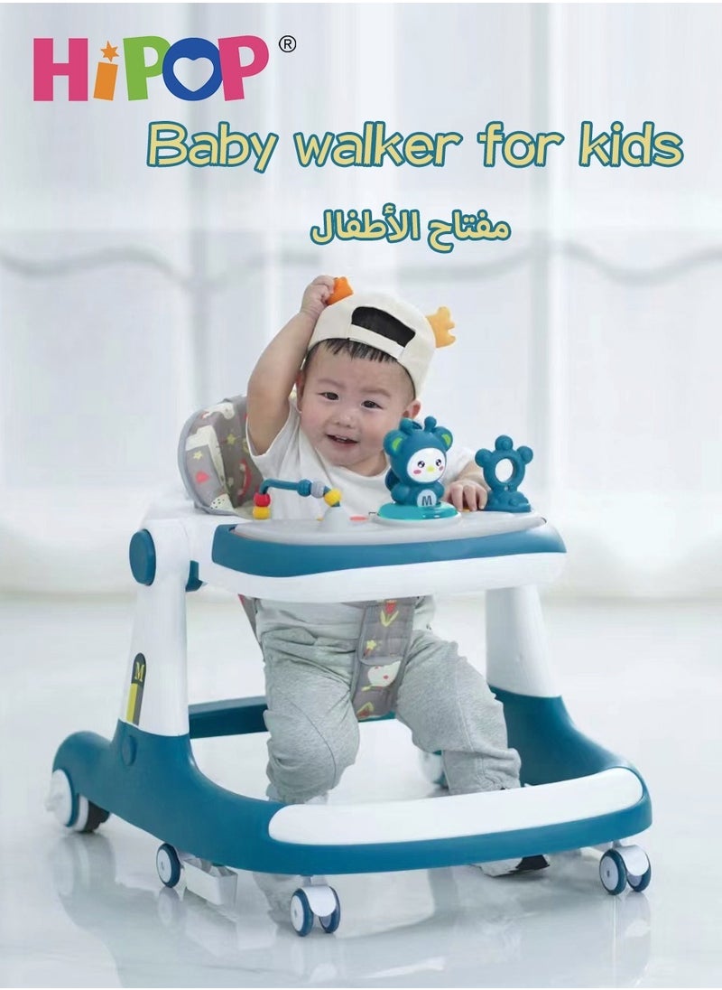 HIPOP - Baby Gym 3 in 1,Adjustable Height and Detachable Parent Push Handle,Featuring Comfort Toys and Entertaining Music,Anti Rollover Walker - Image 1