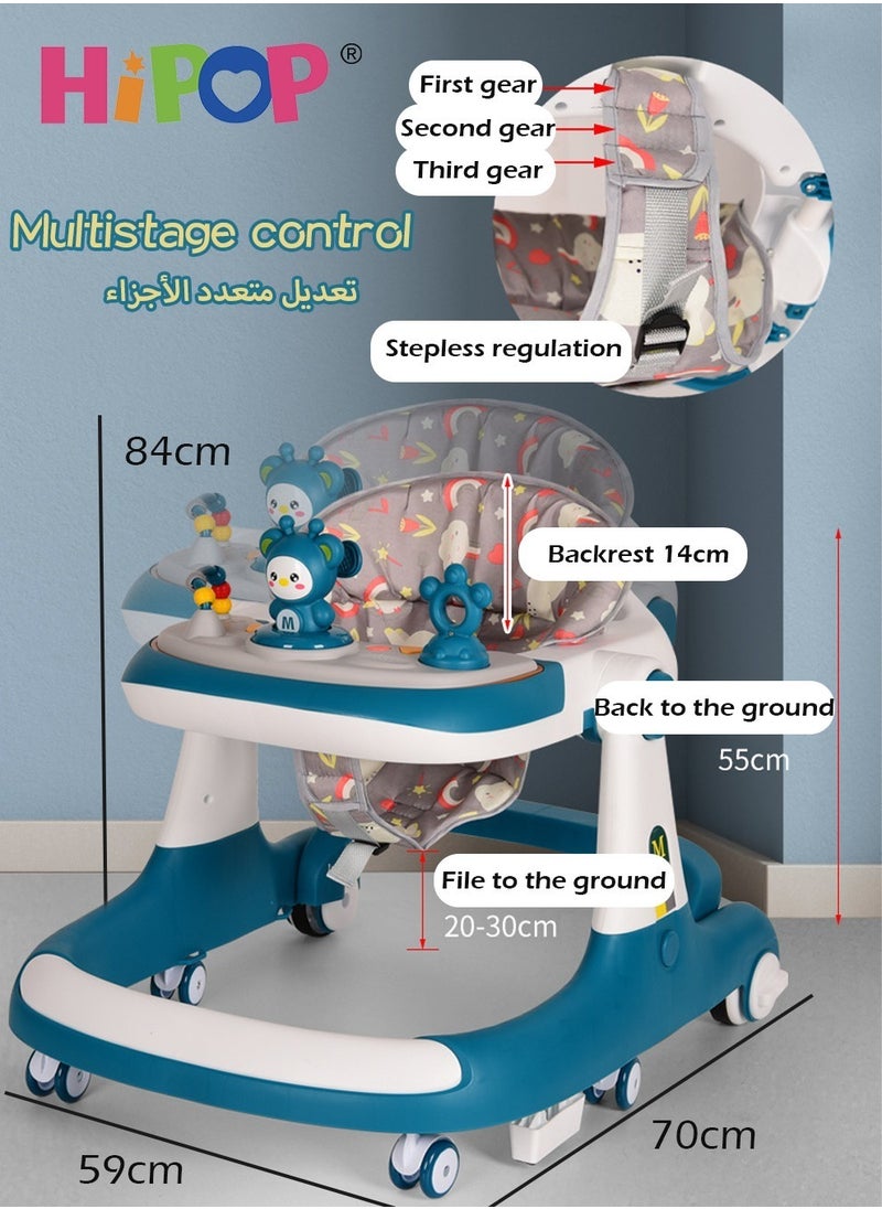 HIPOP - Baby Gym 3 in 1,Adjustable Height and Detachable Parent Push Handle,Featuring Comfort Toys and Entertaining Music,Anti Rollover Walker - Image 1