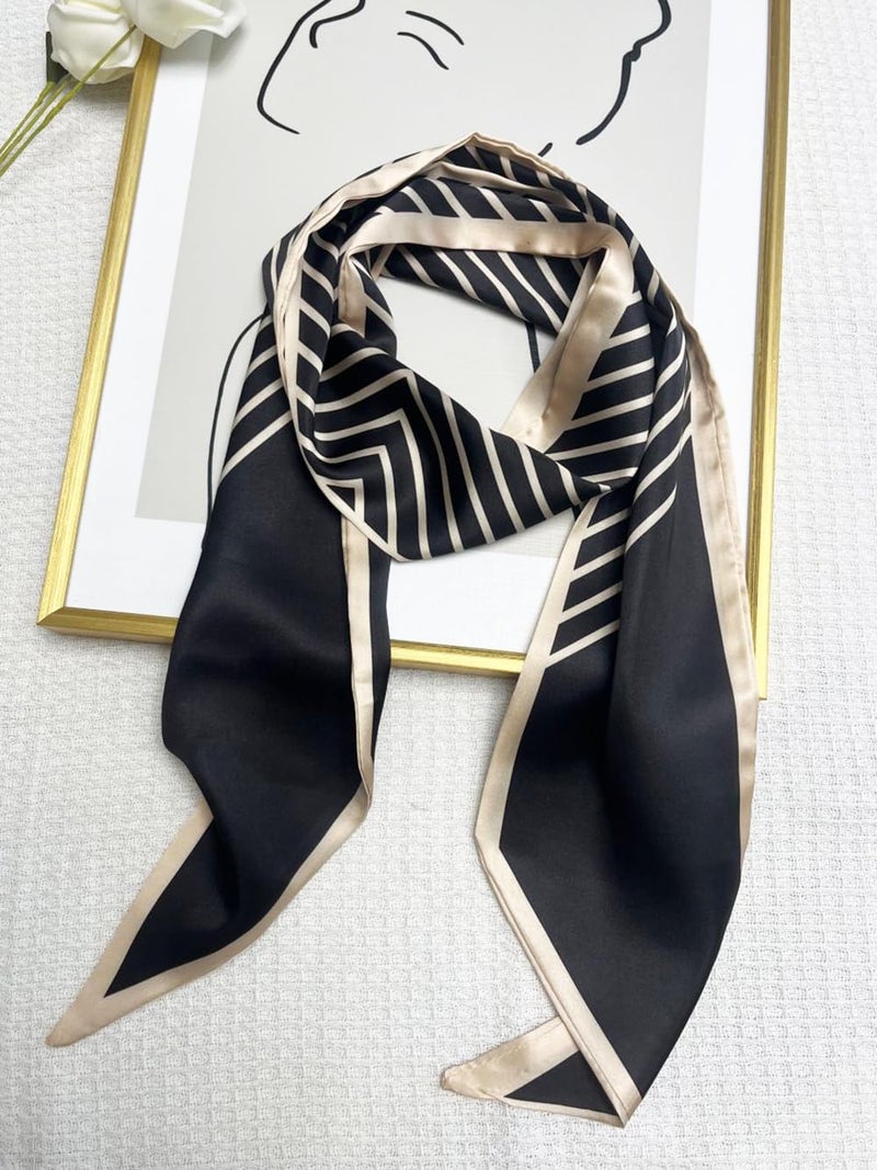 Julunar Hair Scarf for Women Silky Long Neck Head Scarves Purse Bag Scarfs for Handbag Satin Headscarf - Image 3