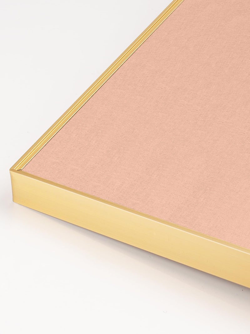 lightomorrow Bulletin Board 23.6 x 17.7 inches, Blush Coral Pin Board, Golden Aluminum Framed Fabric Cork Board with 10 Push Pins - Image 4