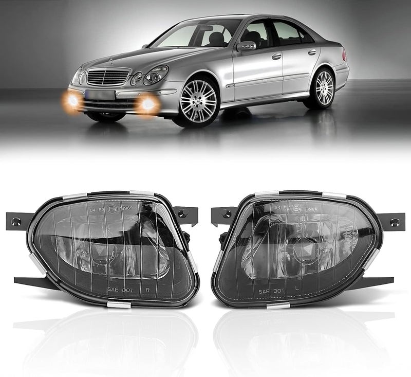 TangMiGe Fog Lights for Mercedes Benz E-Class (2003-2009) - Smoke Lens, 1 Pair - Image 1