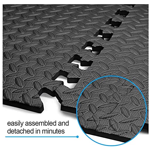 SIGNATRON Fitness Puzzle Mat, Gym Floor Mat, Exercise Mat, EVA Foam Interlocking Tiles, Protective Flooring for Gym Equipment and Workouts, 24mm Extra Thick (4Pc || 16 SqFt, Black 20mm) - Image 4