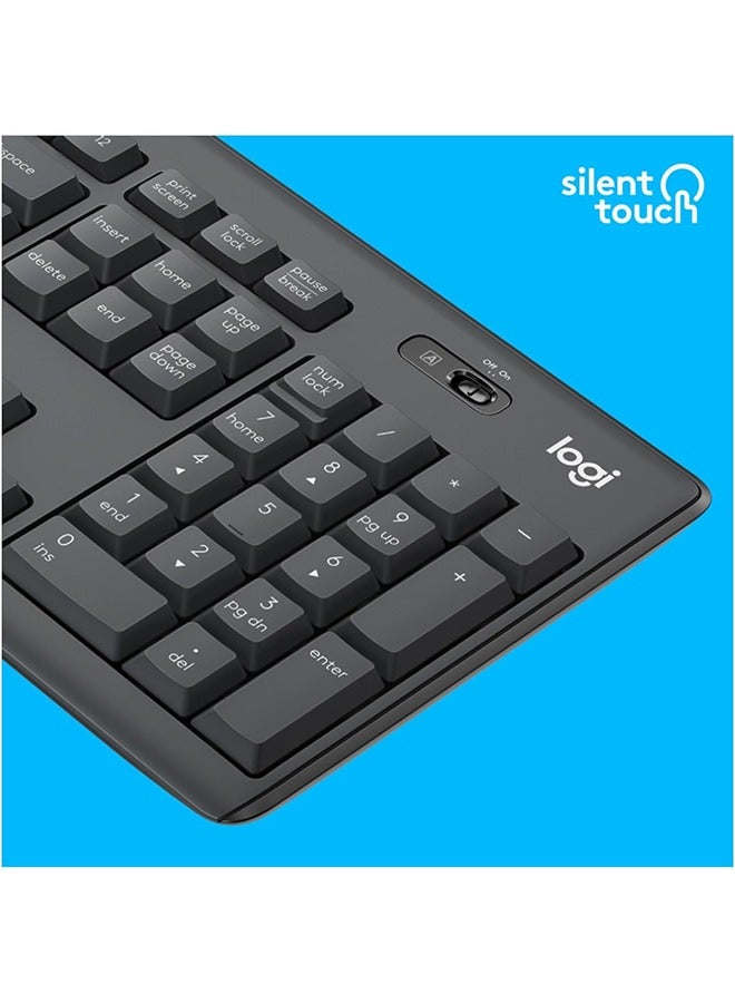 Logitech MK295 Silent Wireless Mouse and Keyboard set, equipped with SilentTouch technology, all-digital numeric keypad, advanced optical tracking, delay-free wireless, reducing noise by 90% - Image 3