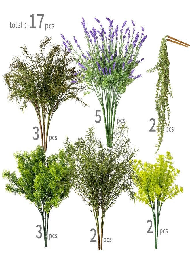 Partyjoy PARTY JOY 17 Bunches Fake Plants Outdoor, Fake Bushes UV Resistant Artificial Flowers Greenery Shrubs Faux Greenery for Outdoor Garden Patio Front Porch Yard Decor - Image 2