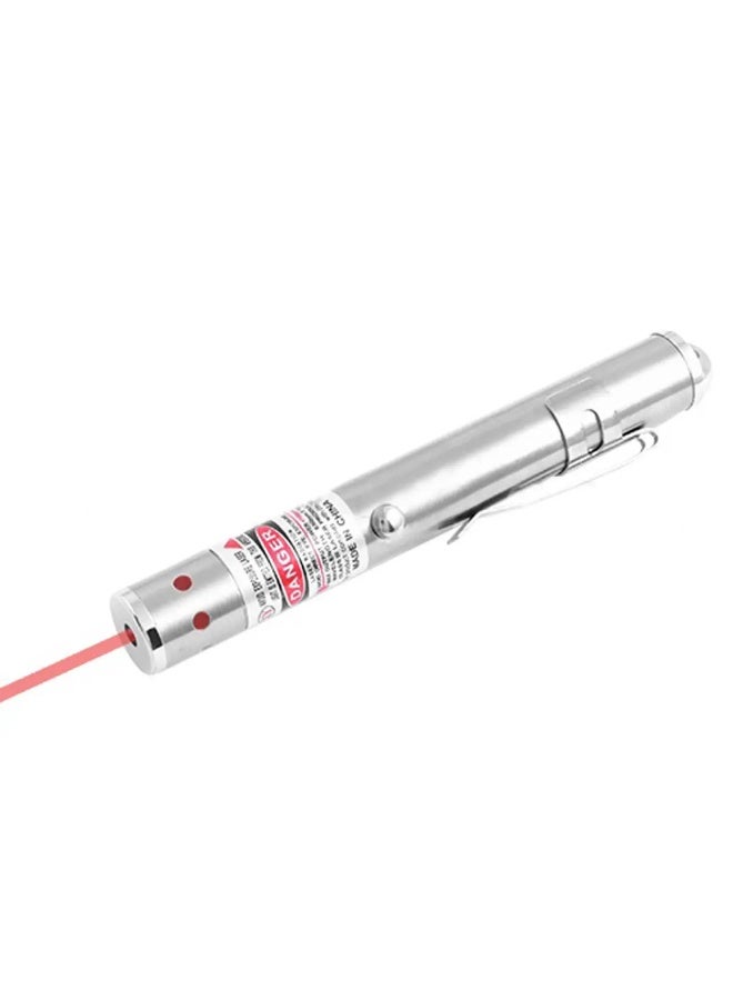 Huonje HJ-1206 Red Laser Pointer Pen for Pets & Presentations, Silver, Metal Casing - Image 4