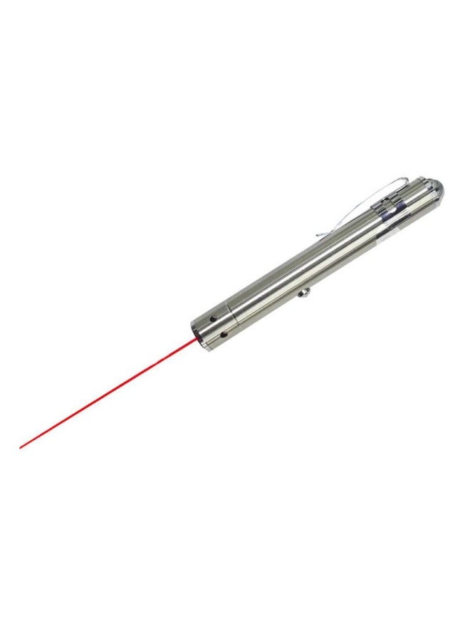 Huonje HJ-1206 Red Laser Pointer Pen for Pets & Presentations, Silver, Metal Casing - Image 3