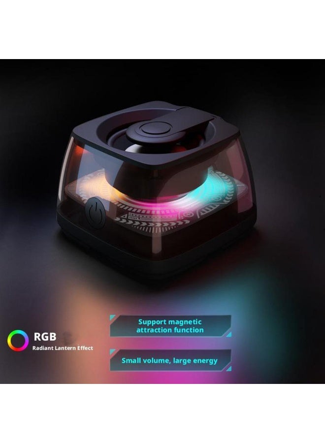 Arabest Mini Portable Magnetic Bluetooth Wireless Desktop Speaker RGB Light Ambient - Image 5