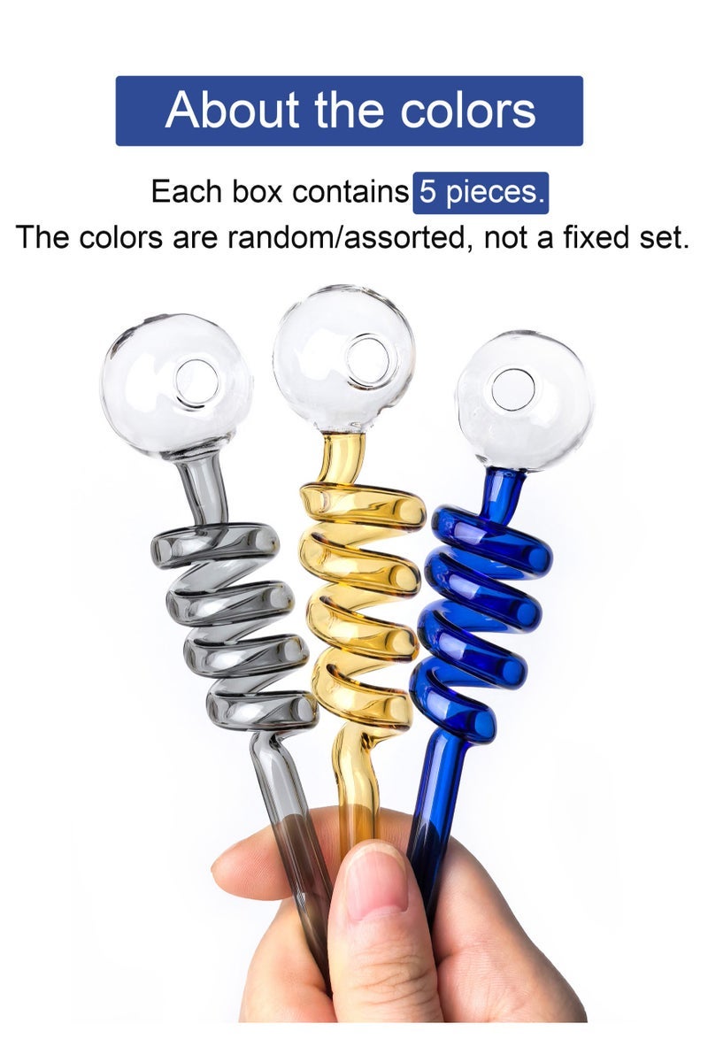 general 5pcs Premium Heat Resistant Glass Straw High Borosilicate Materia for Long lasting Use(Random Color) - Image 3