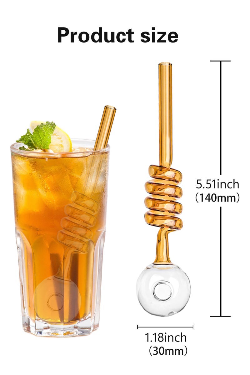 general 5pcs Premium Heat Resistant Glass Straw High Borosilicate Materia for Long lasting Use(Random Color) - Image 2