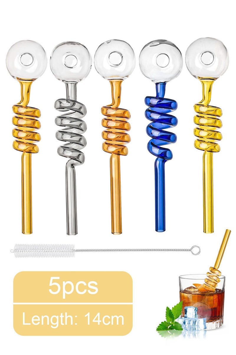 general 5pcs Premium Heat Resistant Glass Straw High Borosilicate Materia for Long lasting Use(Random Color) - Image 1