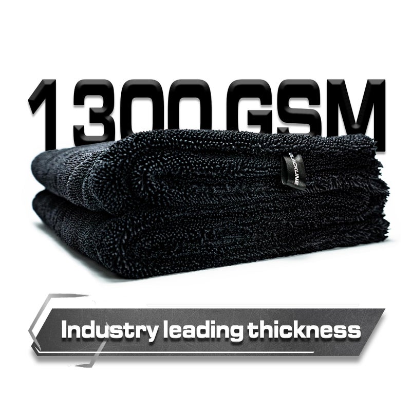 Blackline 24"x36" Twisted-Loop Drying Towel, 1300GSM, Streak Free, Lint Free, Reusable - Car Accessories, Bath Towels, Microfiber Cleaning Cloth - One Pass is All You Need - Image 4