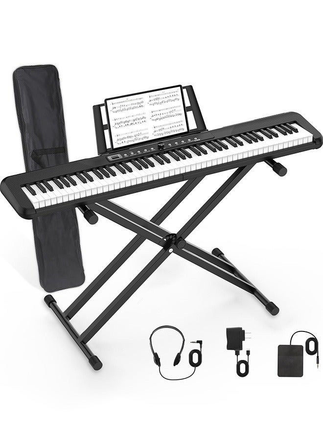 Arabest 88 Key Piano Keyboard Beginner Electric Digital Piano with Full Size Semi Weighted Keys,Sustain Pedal, Power Supply, Stand, Carrying Case,Headphones - Image 1