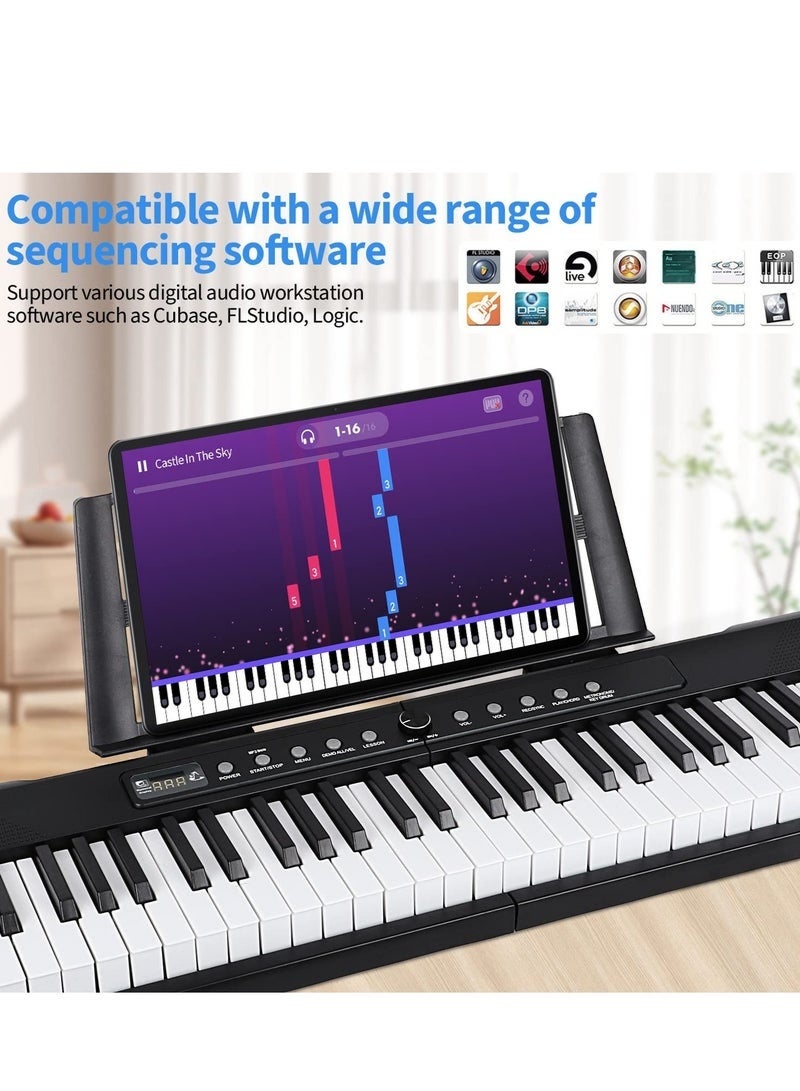 Arabest 88 Key Piano Keyboard Beginner Electric Digital Piano with Full Size Semi Weighted Keys,Sustain Pedal, Power Supply, Stand, Carrying Case,Headphones - Image 4