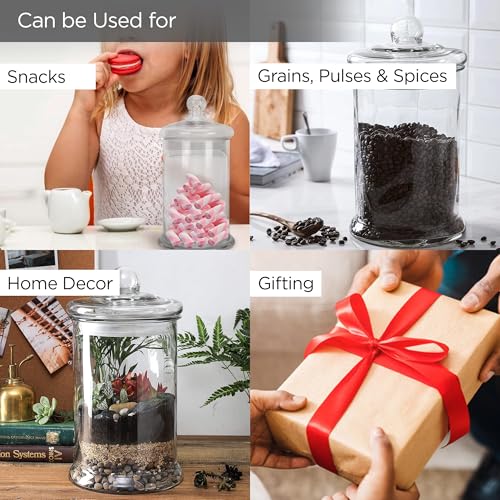 UMAI Glass Jar for Kitchen Storage | Glass Containers With Lid | Kitchen Storage Container with wide Mouth | Food Storage Container for Kitchen | Transparent | 5 Litre - Image 5