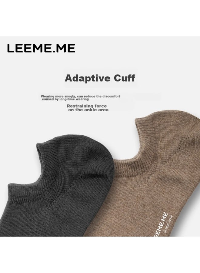 Leeme.me Li Mi Men's Socks, Spring And Summer Breathable Short Socks, Anti-slip Heel Boat Socks, Couples' Men's Socks, 5 Pairs - Image 5
