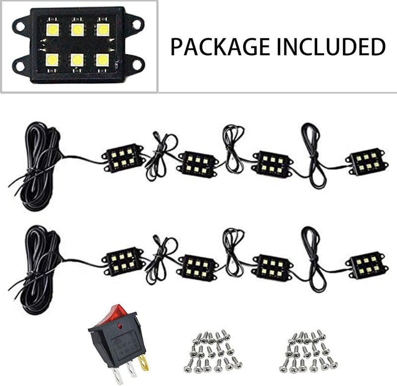 NBWDY 8Pcs Super Bright White Truck Bed Light Kit with 48 LEDs - Image 3