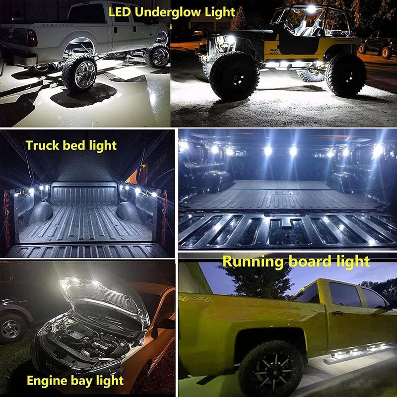 NBWDY 8Pcs Super Bright White Truck Bed Light Kit with 48 LEDs - Image 2