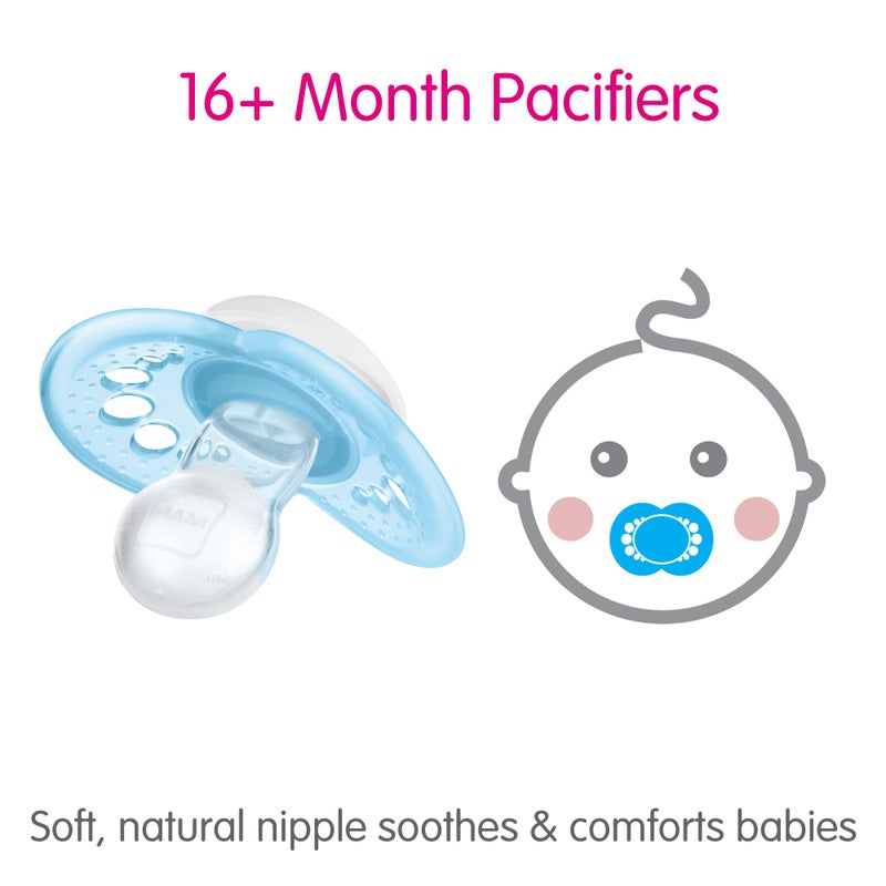 MAM Original Baby Pacifier, Nipple Shape Helps Promote Healthy Oral Development, Sterilizer Case, 2 Pack, 16+ Months, Camo/Girl - Image 4