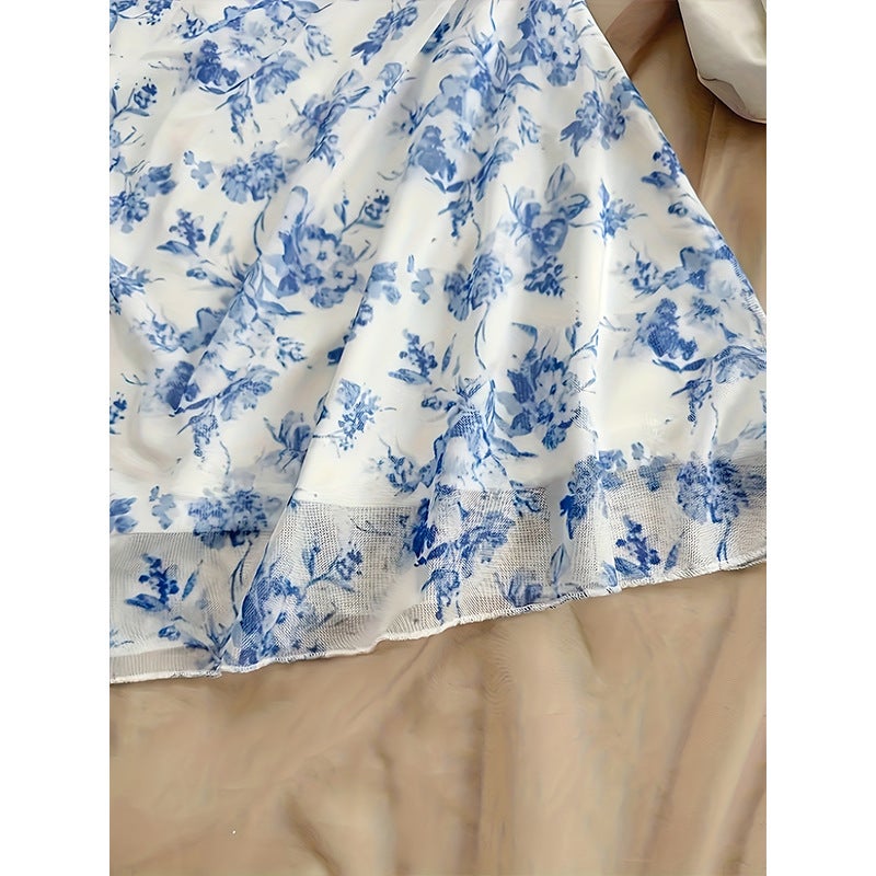 French Floral Print Camisole Dress Summer - Image 4
