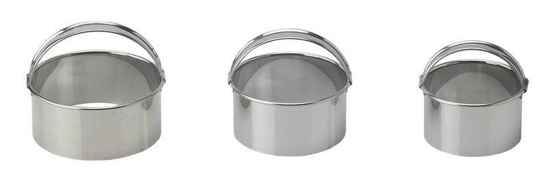 Mrs. Anderson's Baking Mrs Andersons Baking Cookie and Fondant Cutters Stainless Steel 3Piece Graduated Round Set with Handles