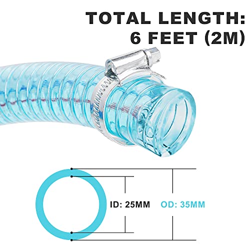 HOOTSUM 1 Inch Suction Hose for Fuel Diesel Transfer Pump, 6.5 Feet Oil Kerosene Transfer Tube with 3/4 & 1 Inch Threaded Couplings - Image 3