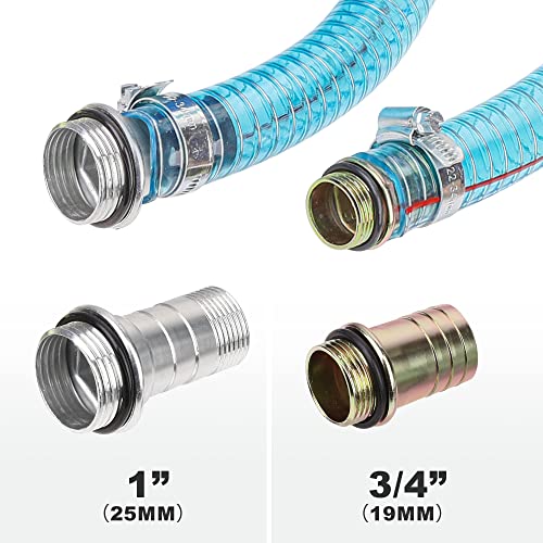 HOOTSUM 1 Inch Suction Hose for Fuel Diesel Transfer Pump, 6.5 Feet Oil Kerosene Transfer Tube with 3/4 & 1 Inch Threaded Couplings - Image 4