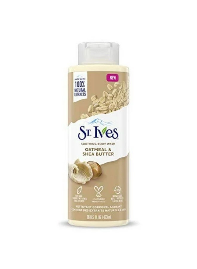 سانت آيفز غسول الجسم بالشوفان وزبدة الشيا، غسول مرطب للجسم للبشرة الحساسة والجافة 473 مل