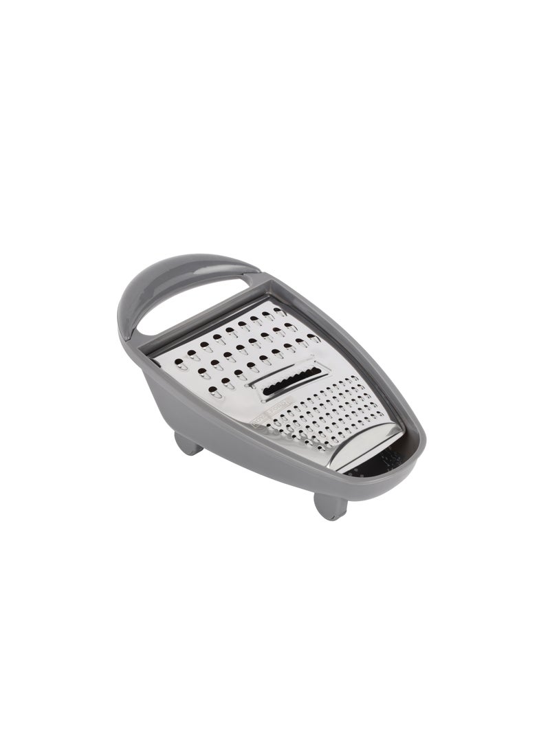 Royalford Stainless Steel 3-in-1 Grater- RF12349/ with Collecting Container, TPR handle, Light-Weight and Compact Design/ Multiple Grating Style, Suitable for any Kind of Grating Fruits Silver - Image 1
