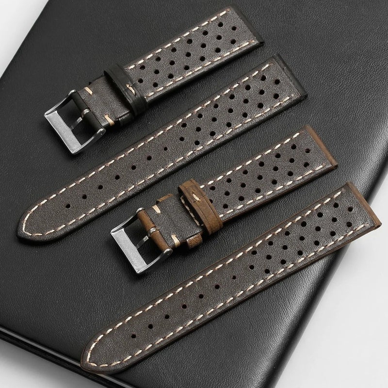 Bluejw Genuine Leather Watch Straps for Men – Replaceable Vintage Replacement Watchbands with Stainless Steel Buckle, Easy to Replace the Watch Strap - Image 5