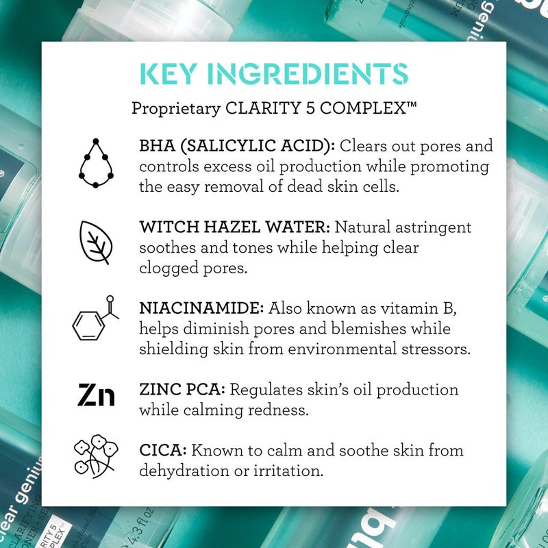 Bliss Clear Genius Clarifying Toner + Serum - 4.3 Fl Oz - Purifies Pores, Tones, Calms & Clears Skin - Salicylic Acid, Niacinamide & Witch Hazel - Clean Paraben Free - Vegan & Cruelty-Free - Image 5